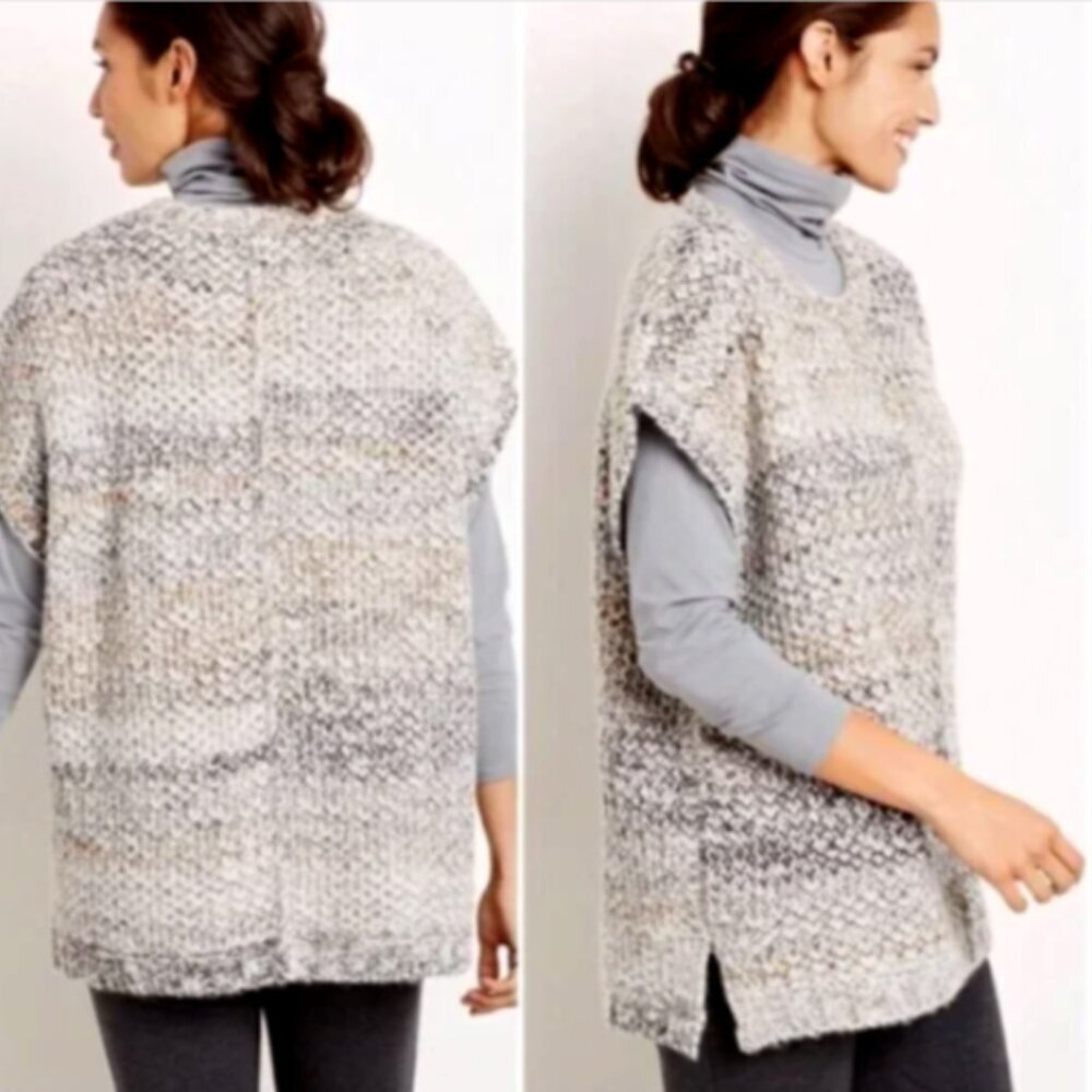 Pure Jill Poncho Sleeveless Wool Mohair Sweater Knit Vest Sz XS‎ #180E